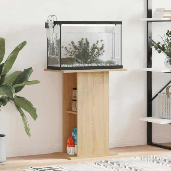 Berkfield Aquarium Stand Sonoma Oak 60.5x36x72.5 cm Engineered Wood