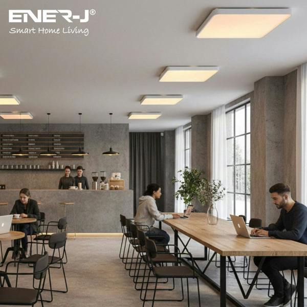 ENER-J 40W Scenic Surface LED Ceiling Light with multiple built-in modes, CCT+RGBIC, Square, Size: 380x380mm