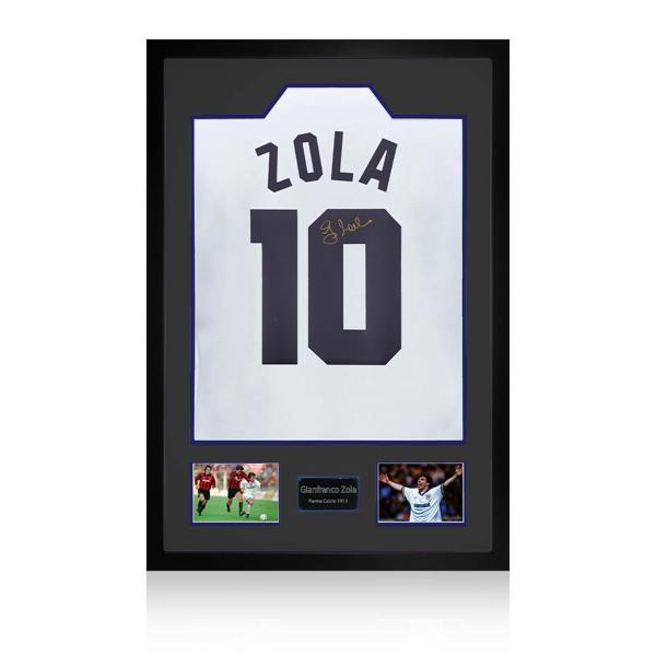 Gianfranco Zola Signed Parma Calcio 1913 Shirt Premium Frame