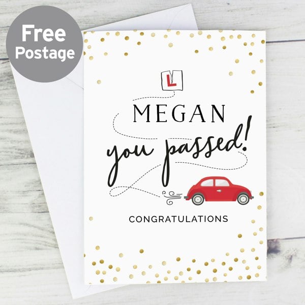 Personalised Memento Company Personalised Passed Driving Test Card