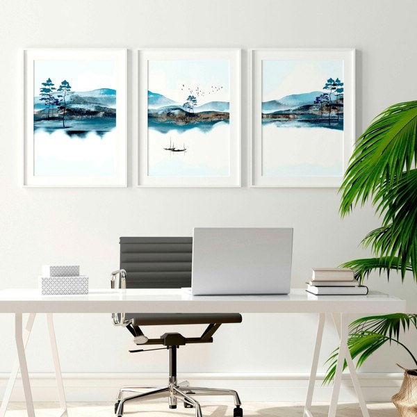 Art wall office | set of 3 framed wall art