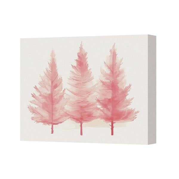 Benjamin Tate Design Three Pink Trees Canvas Wall Art Watercolor Print Modern Home Decor