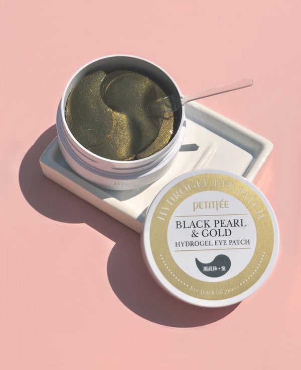 Petitfee Black Pearl & Gold Hydrogel Eye Patches (60) LENGBOX