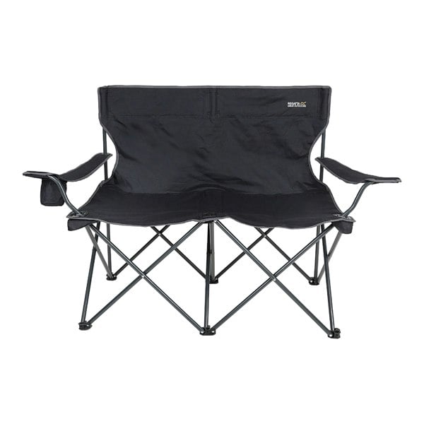 Regatta Isla Logo Travel 2 Person Camping Chair - Black/Grey