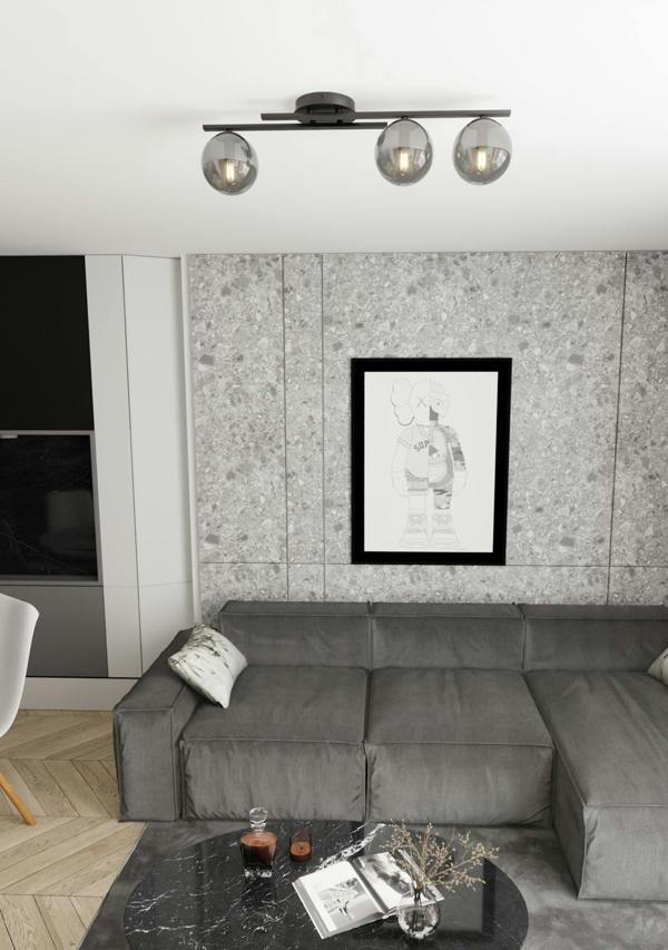 Emibig KAIRO Ceiling lamp 3 x E14 Black with Graphite Shade