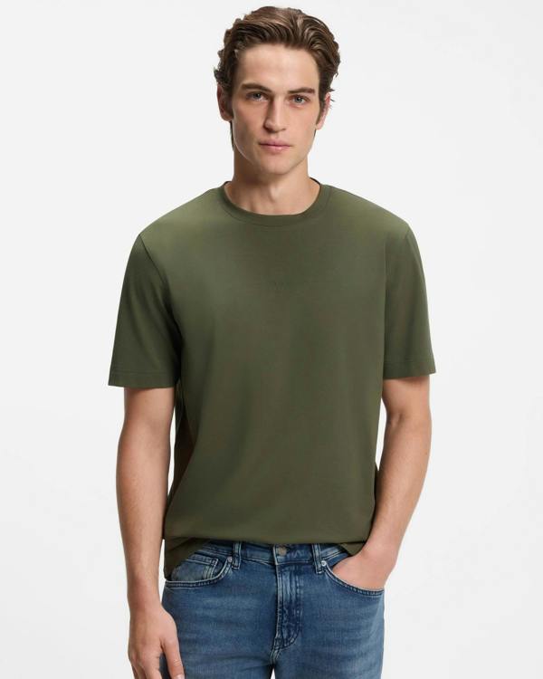 BOSS Orange TChup Mens Crew Neck Small Logo T-Shirt - Bright Green 325