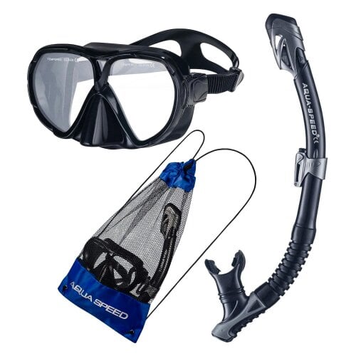 Aqua Speed Unisex VANUA + BORNEO Comfortable Ultra Dry Snorkelling Set for Swimming