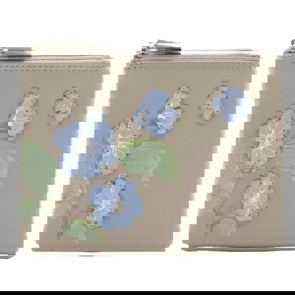 Mala Leather Sakura Collection Card & Coin Purse – Floral Appliqué – RFID