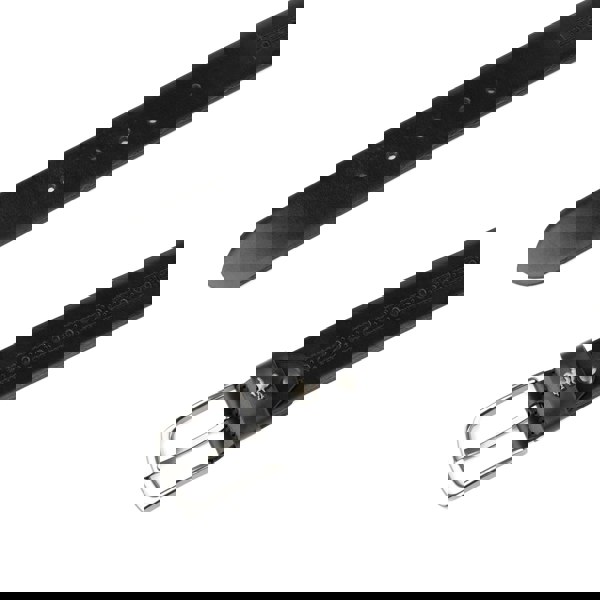 Embassy London Scott - Black Shine - Men's smooth full-grain black leather belt with broguing