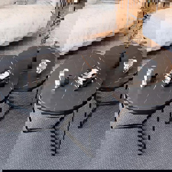 Iver Stone Round Nesting Coffee Table Set For Display-Weilai Concept-Weilai Concept