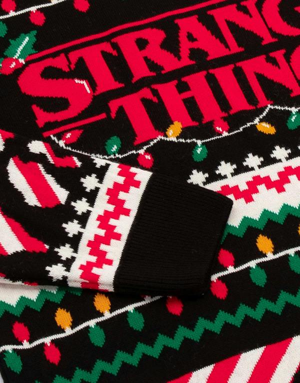Vanilla Underground Stranger Things Unisex Black Logo Christmas Jumper