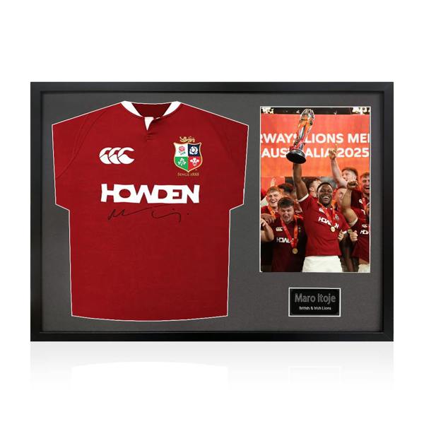 Maro Itoje Signed British & Irish Lions 2025 Shirt Classic Frame