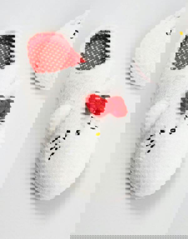 Hello Kitty Womens White Character Face Mule Slippers