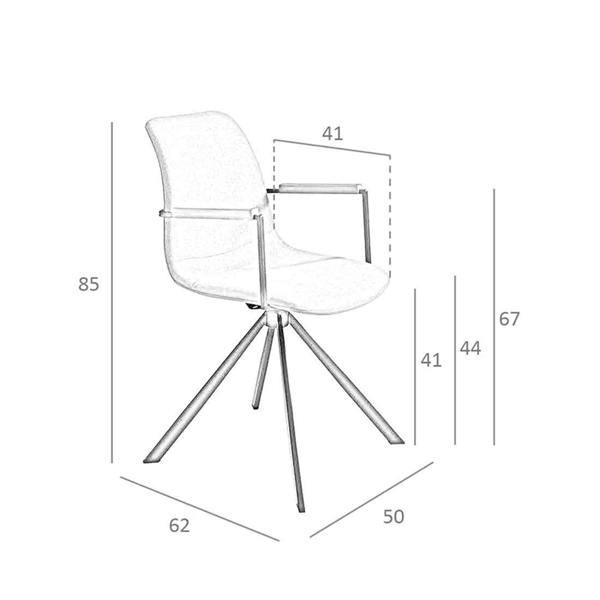 Angel Cerdá Dark Grey Fabric Swivel Chair 4105