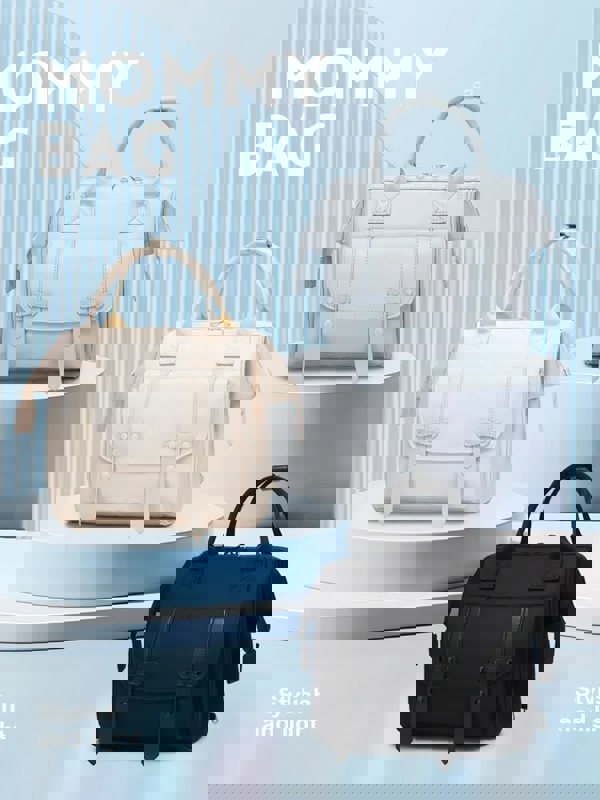 Anymom Mommy Baby Changing Bag Beige Waterproof Backpack