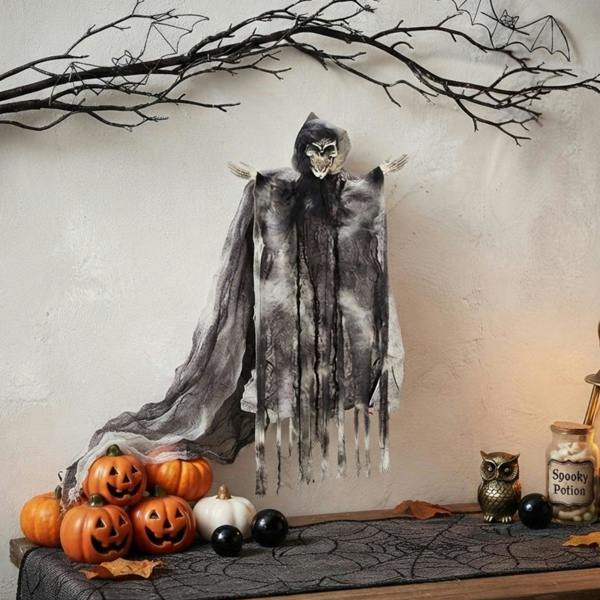 Garden Greatness Hanging Grey Halloween Reaper Decoration