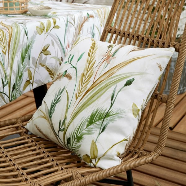 RHS Ornamental Grasses Shower Proof Outdoor Cotton Cushion