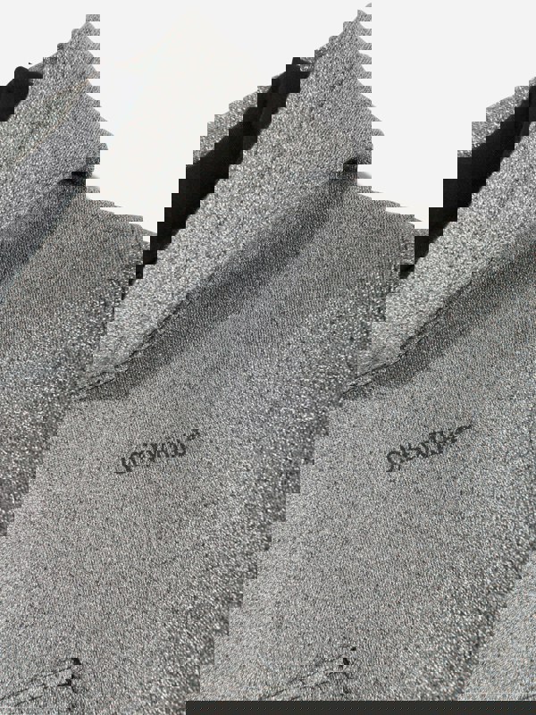 Off-White Girls Bookish Logo Band Cropped Hoodie in Grey