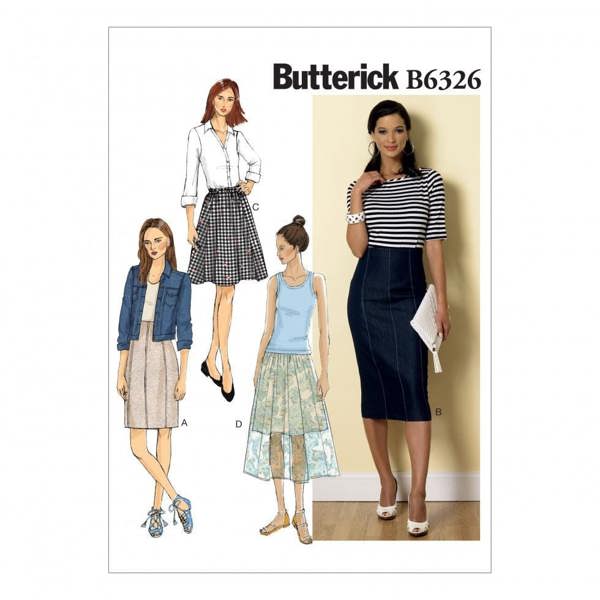 Butterick Sewing Pattern 6326, Skirts for Women, B5 (8-10-12-14-16) - Easy