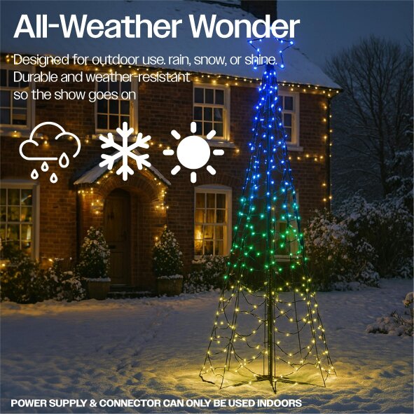 Scotts of Stow Xmas Haus  All Surface Flagpole Tree RGB APP Control or Handheld Remote 24m