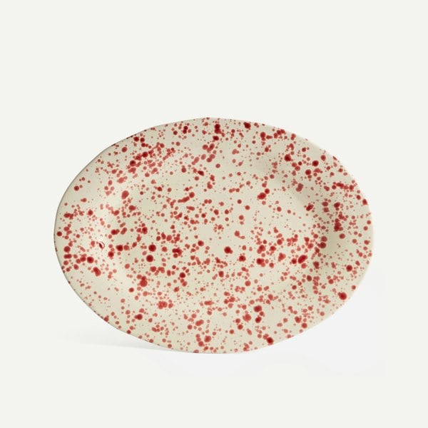Hot Pottery Serving Platter Cranberry