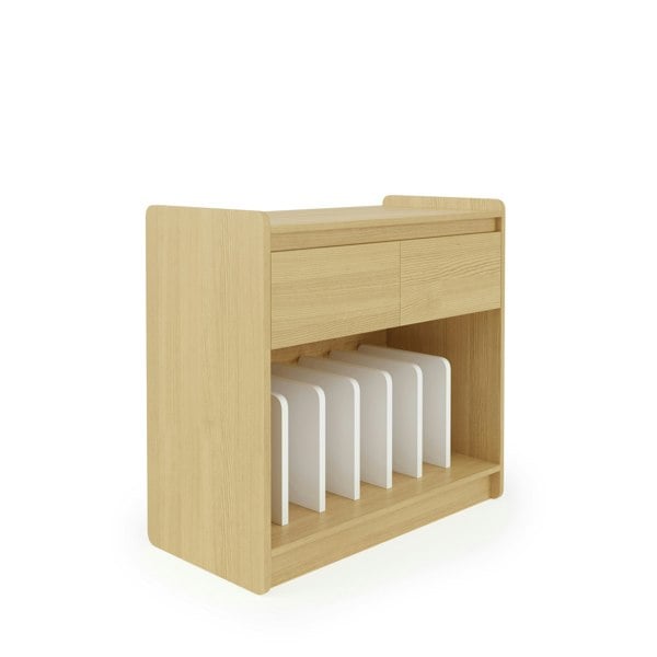 Dorel Home Oslo Plus Turntable Stand Light Oak / White