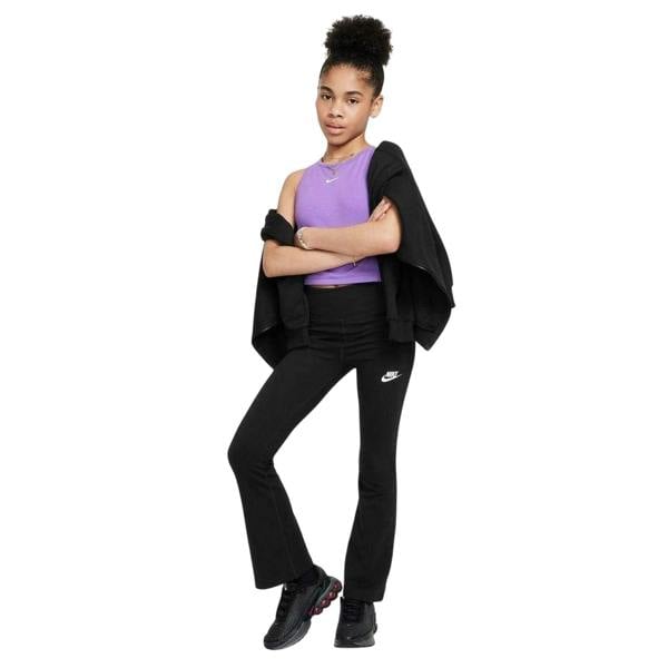 Nike Girls Favorites Flared Leggings - Black/White - 