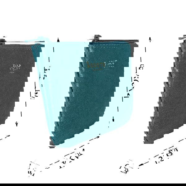 Assots London 'Poppy' Ocean Blue Full Grain Leather Zip Top Coin Purse