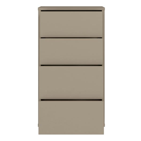 Alice Springs Tall 4 Drawer Chest with Push-to-Open Drawers in Taupe