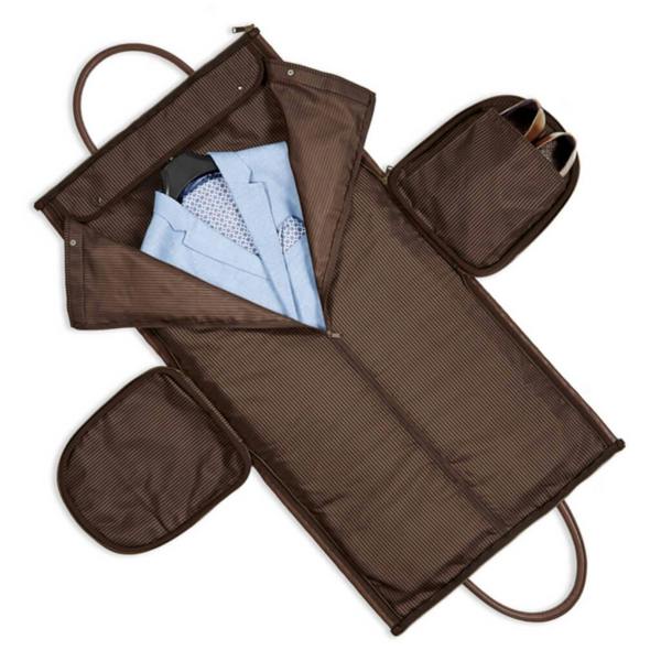 Monogrammed Leather Business Garment Bag - packaging view