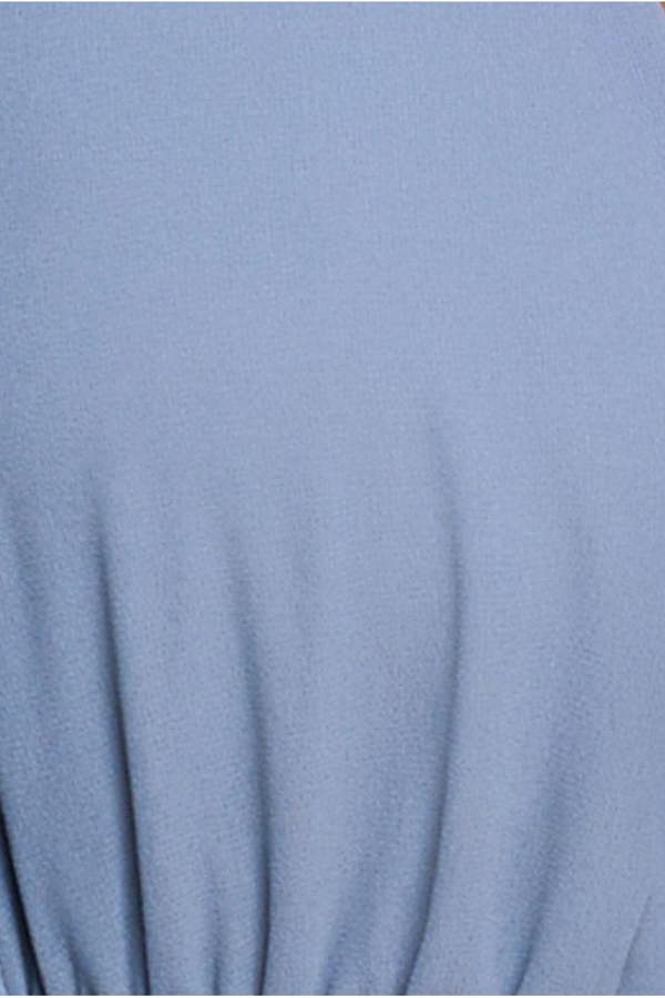 Sustainable Front Split Wrap Style Chiffon Maxi Dress - Airforce Blue DR4314BBS