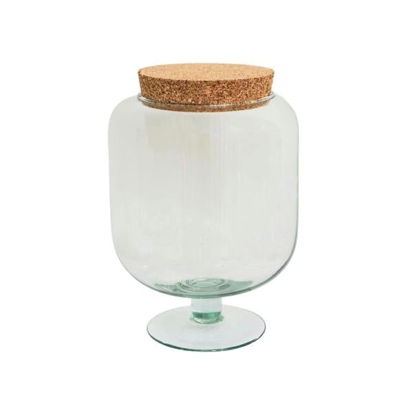 Ivyline Glass Footed Cork Lid Terrarium