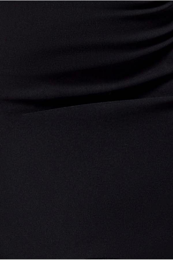 Halter Neck Puff Hem Mermaid Midaxi Dress - Black DR4747