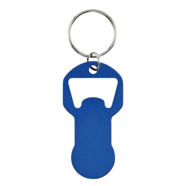 MidOcean Clave Recycled Aluminium Bottle Opener Keyring - Blue - 