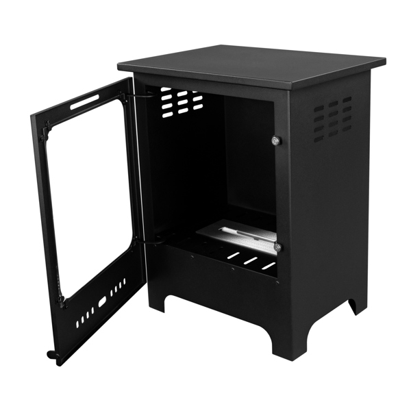 BIOFireplacesGMT Freestanding Bio Fireplace Koza Mini Black Matt with glass Ventless