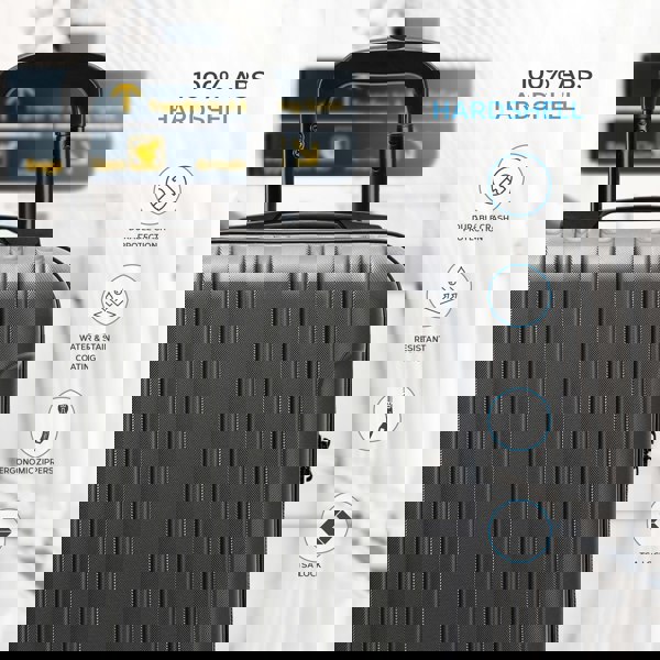 Flight Knight 55x35x20cm Cabin Carry Bag Hard Shell Suitcase 100+ Airline Approved