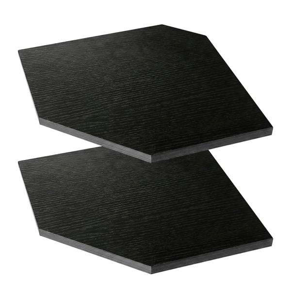 Levede 2 Pack Floating Corner Shelves Cable Cut-Out Wall Mounted Storage Black