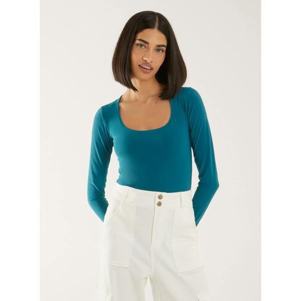 Pink Vanilla Long Sleeve Square Neck Bodysuit