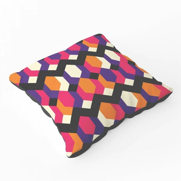 Warren Reed Coloured Abstract Pattern Floor Cushion