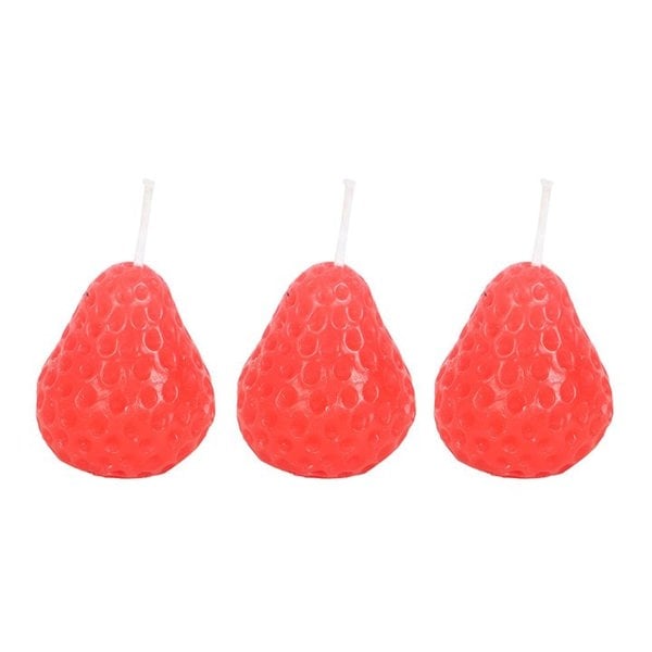 Serano Set of 3 Strawberry Shaped Candles