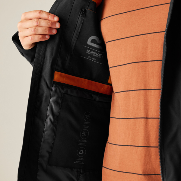 Regatta Mens Balaton Insulated Waterproof Jacket - Black