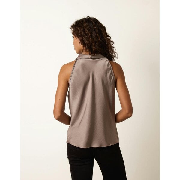 Blue Vanilla Sleeveless Draped Cowl Neck Top