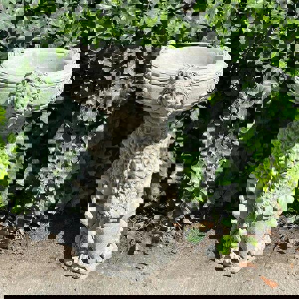 Regal Three Lions Stonecast Birdbath