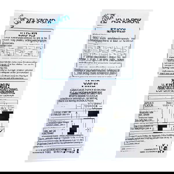 Simply Swim adult kickboard in blue and white with instructions