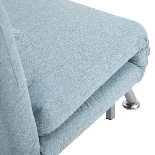 Wyld Haus Varael Linen Sky Blue 3 In One Convertible Chair Bed With Adjustable Backrest And Pillow