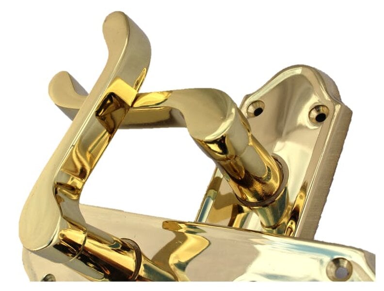 EDH Door Hardware Askworth Brass Plate Internal Lock Door Handles+ 3 Lever Mortice Sash Lock-170mm