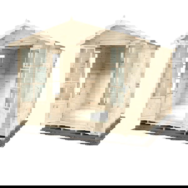 Shire Barn ale 10x10 Log Cabin 19mm interlock Cladding - Best Shed