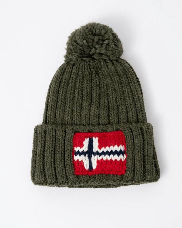 Napapijri Semiury 5 Bobble Hat in Olive Night G1Fa 