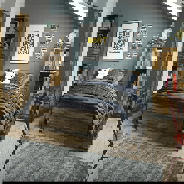 Furniture To Go Brooklyn Bookcase in Walnut and Dark Matera Grey