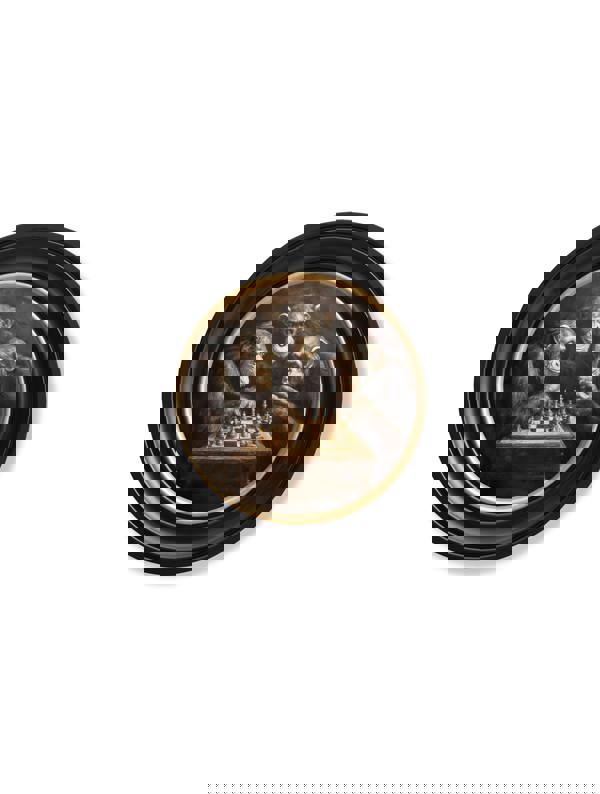 Exceptional Art The Chess-Playing Chimps - Oxford Round Frame